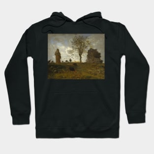 Autumn Landscape with a Flock of Turkeys by Jean-Francois Millet Hoodie